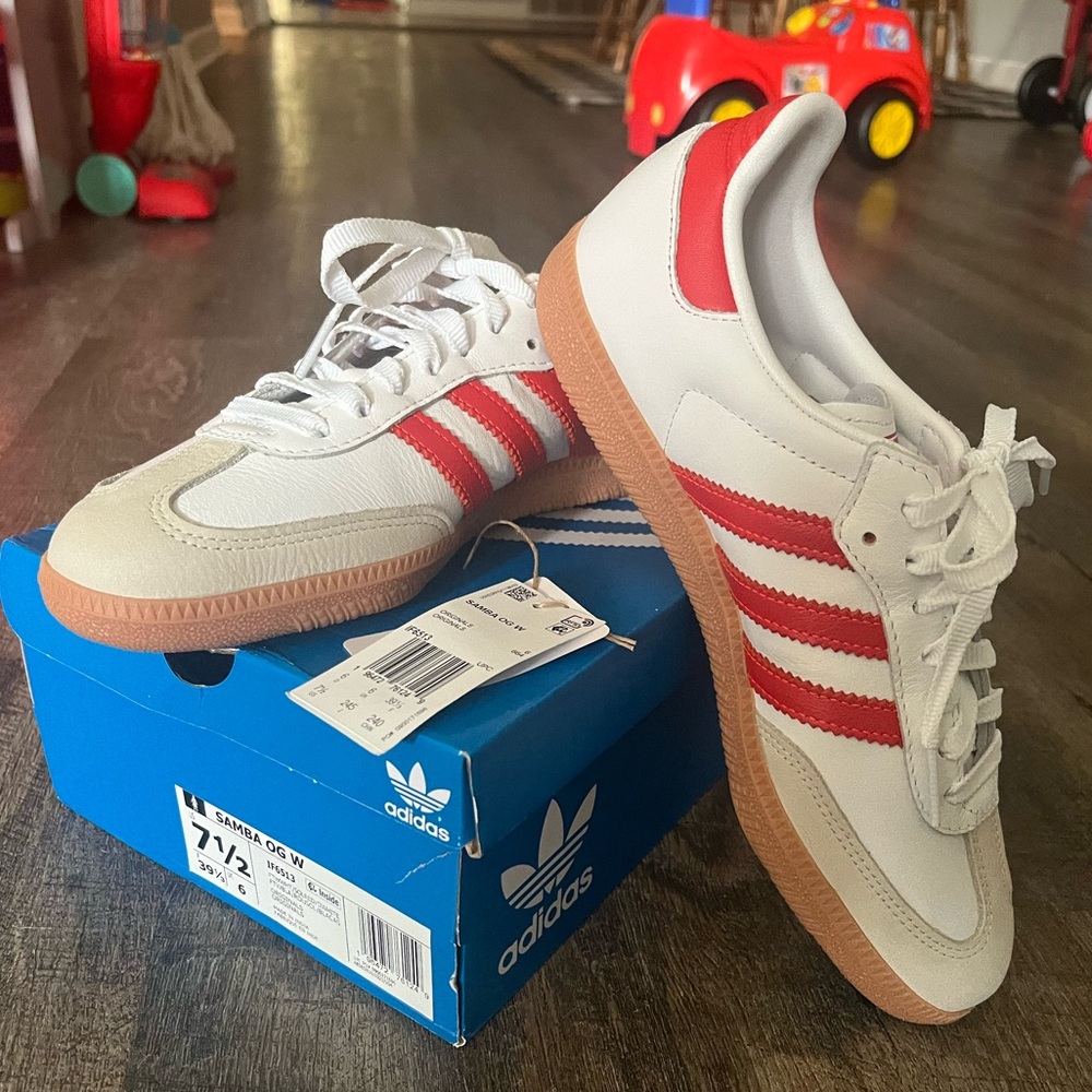 Adidas Samba OG White and Red Shoes